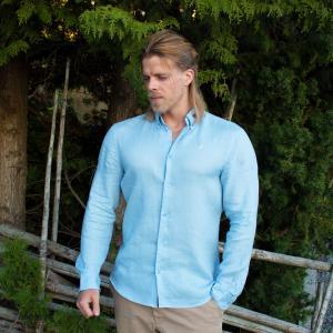 Sky Blue Linen Shirt 2