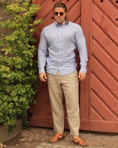 Blue-White Linen Shirt 2