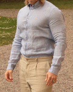 Blue-White Linen Shirt 4
