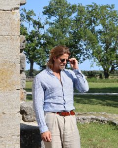 Blue-White Linen Shirt 3