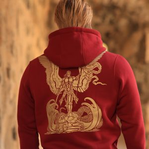 Angel of Justice – Burgundy Hoodie 3