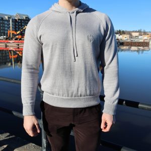 Grey Merino Wool Hoodie 6
