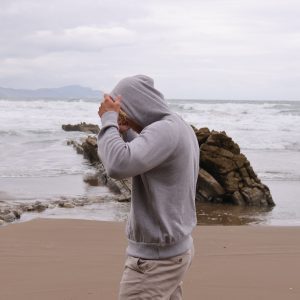 Grey Merino Wool Hoodie 2