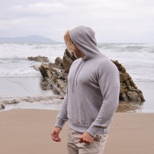 Grey Merino Wool Hoodie