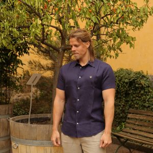 Midnight Blue Linen Shirt 4