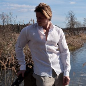 Optical White Linen Shirt