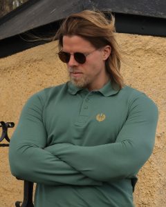 Sage Green Long-Sleeved Polo Shirt